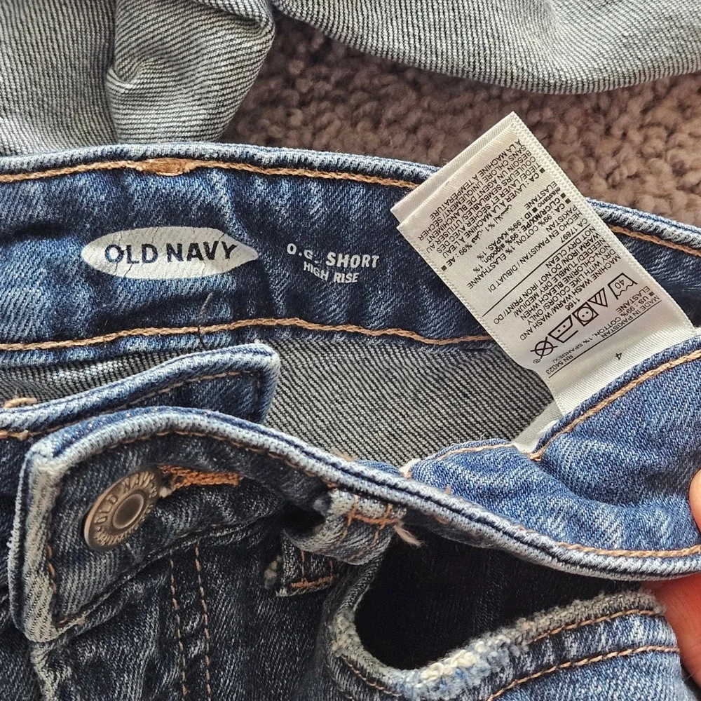 Old Navy Denim Shorts Lot of 3 Size 4 Distressed Cuffed Boyfriend OG Stretch